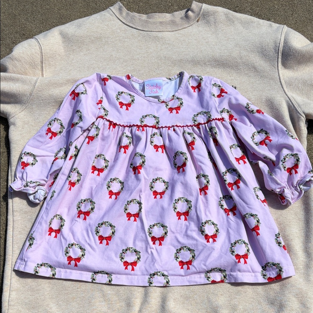 Purple Holiday Wreath Dress